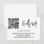 Modern Wedding RSVP Card with QR Code Kaartje (Voorkant / Achterkant)