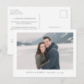 Modern Wedding RSVP Deadline Reminder Briefkaart (Voorkant / Achterkant)