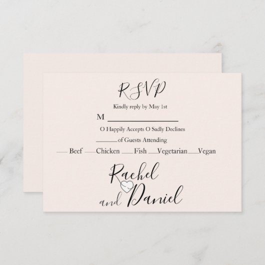 Modern Wedding RSVP Kaartje (Voorkant / Achterkant)