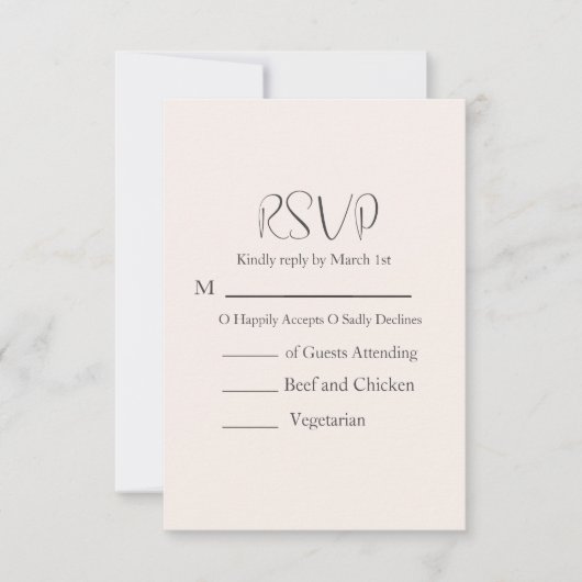 Modern Wedding RSVP Kaartje (Voorkant)