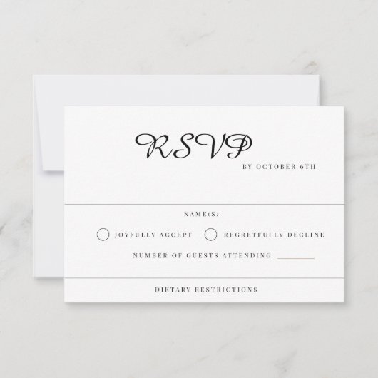 Modern Wedding RSVP Kaartje (Voorkant)