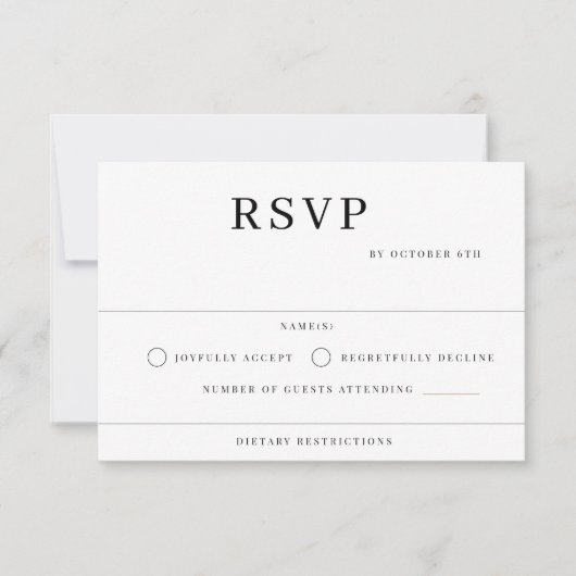 Modern Wedding RSVP Kaartje (Voorkant)