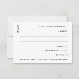 Modern Wedding RSVP Kaartje
