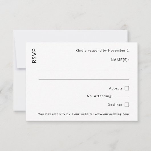 Modern Wedding RSVP Kaartje (Voorkant)