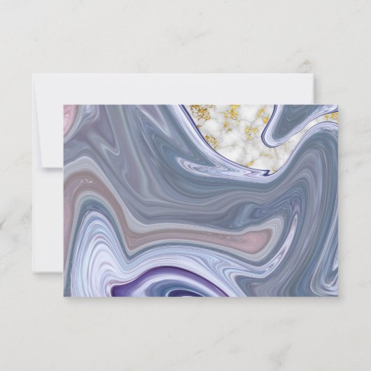 Modern Wedding RSVP Marbleized Paars Roos Agate (Achterkant)
