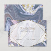 Modern Wedding RSVP Marbleized Paars Roos Agate Kaartje (Voorkant / Achterkant)
