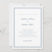 Modern Wedding & RSVP QR Code Details Dusty Blue Kaart (Voorkant)