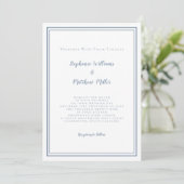 Modern Wedding & RSVP QR Code Details Dusty Blue Kaart (Staand voorkant)
