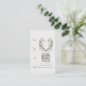 Modern Wedding RSVP QR code-Moderne Bloemen Visitekaartje (Staand voorkant)