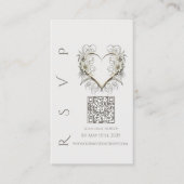 Modern Wedding RSVP QR code-Moderne Bloemen Visitekaartje (Voorkant)