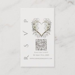 Modern Wedding RSVP QR code-Moderne Bloemen Visitekaartje