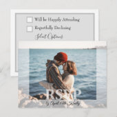 Modern Wedding RSVP Voeg uw fotokaart toe Briefkaart (Voorkant / Achterkant)