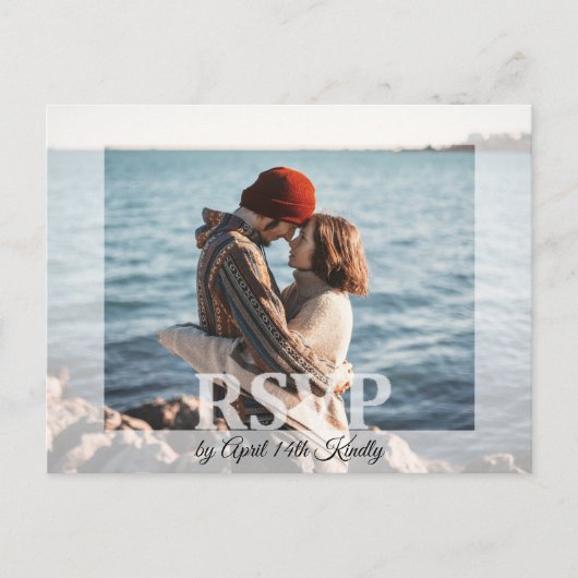 Modern Wedding RSVP Voeg uw fotokaart toe Briefkaart (Voorkant)