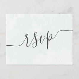 Modern Wedding RSVP Waterverf Sage Green Uitnodiging Briefkaart