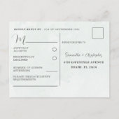 Modern Wedding RSVP Waterverf Sage Green Uitnodiging Briefkaart (Achterkant)