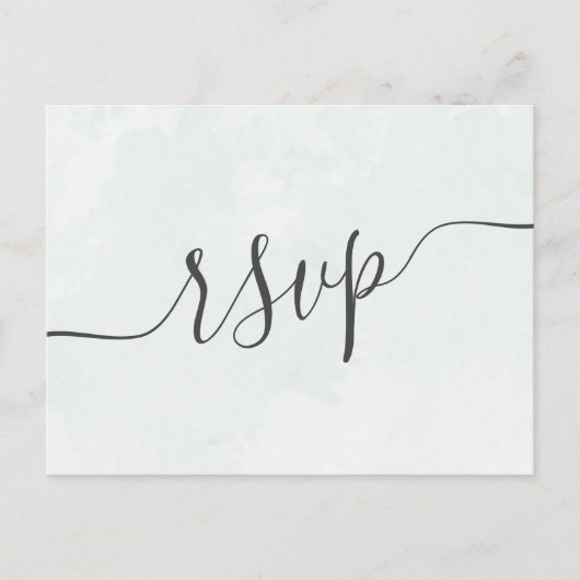 Modern Wedding RSVP Waterverf Sage Green Uitnodiging Briefkaart (Voorkant)
