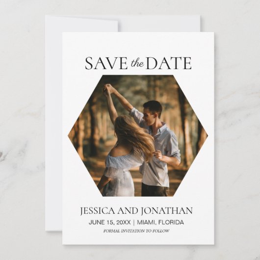 Modern Wedding Save the Date Hexagon Photo (Voorkant)