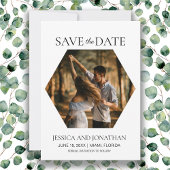 Modern Wedding Save the Date Hexagon Photo