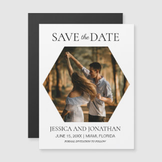 Modern Wedding Save the Date Hexagon Photo