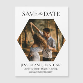Modern Wedding Save the Date Hexagon Photo