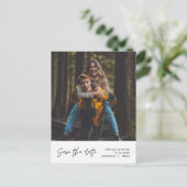 Modern Wedding Save the date, paar foto Postcar Briefkaart (Staand voorkant)