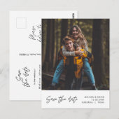 Modern Wedding Save the date, paar foto Postcar Briefkaart (Voorkant / Achterkant)