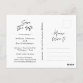 Modern Wedding Save the date, paar foto Postcar Briefkaart (Achterkant)