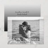 Modern Wedding Save the Date Photo Briefkaart (Voorkant / Achterkant)