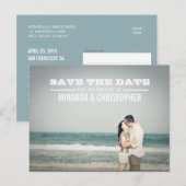 Modern Wedding Save the Date Photo Briefkaart (Voorkant / Achterkant)