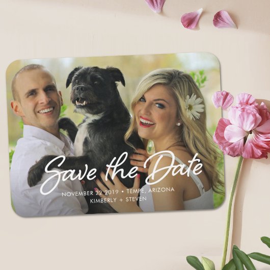 Modern Wedding Save the Date Photo Magneet