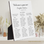 Modern Wedding Seat Grafiek Fotoplaat<br><div class="desc">Geef uw trouwstoelkaart in stijl weer met deze tafelplaat die 8 x 10 inch meet. Deze plaquette heeft een eenvoudig en elegant ontwerp dat kan overeenkomen met elk trouwthema. Het wordt geleverd met een ezel voor eenvoudige weergave op uw tafels of waar u maar wilt. Deze plaquette is een geweldige...</div>