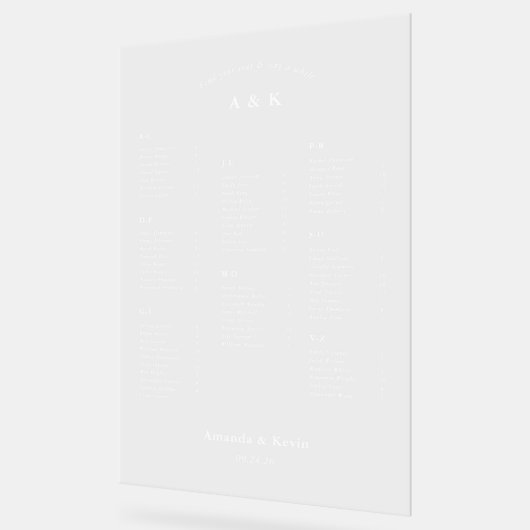 Modern Wedding Seating Chart Acryl Bord (Hoek)