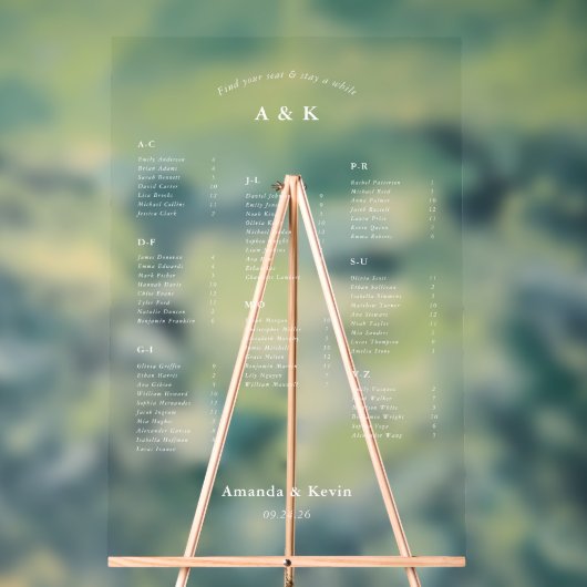 Modern Wedding Seating Chart Acryl Bord (Neutraal)
