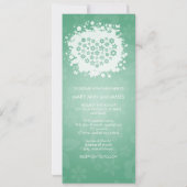 Modern Wedding Secret Garden Mint Kaart (Achterkant)