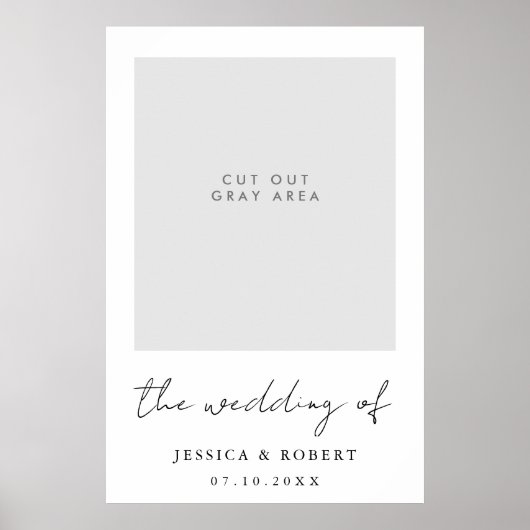 Modern Wedding Selfie Photo Booth Lijst Poster (Voorkant)