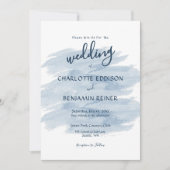 Modern Wedding Shades of Blue Kaart (Voorkant)