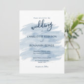 Modern Wedding Shades of Blue Kaart (Staand voorkant)