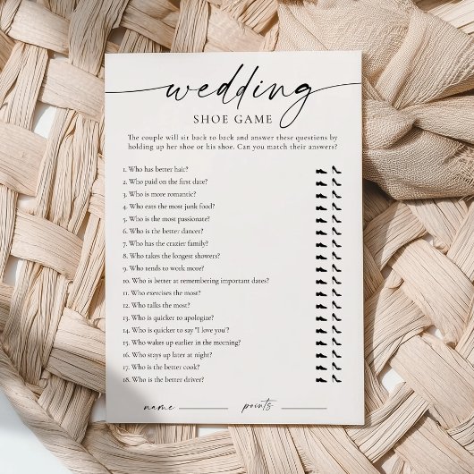Modern Wedding Shoe Game Kaart