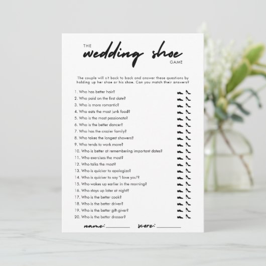 Modern Wedding Shoe spel Kaart (Staand voorkant)