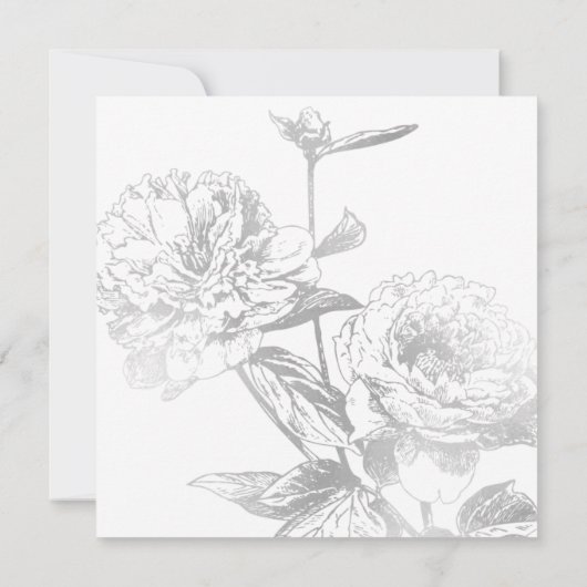 Modern Wedding Simple Silver Sage Floral Kaart (Achterkant)