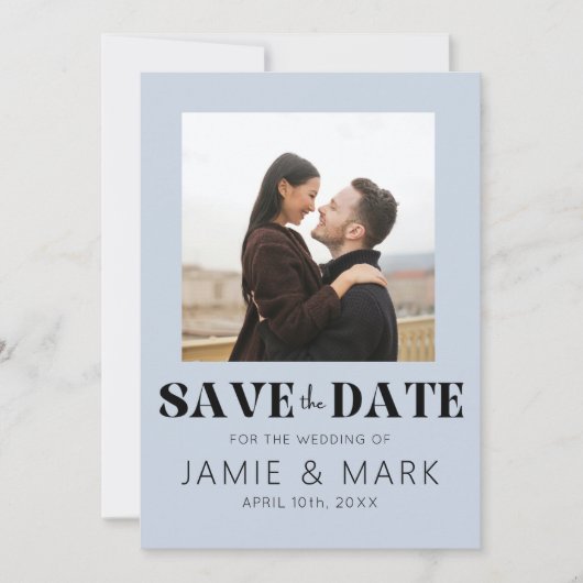 Modern Wedding sparen de Datum Kaart met Foto (Voorkant)