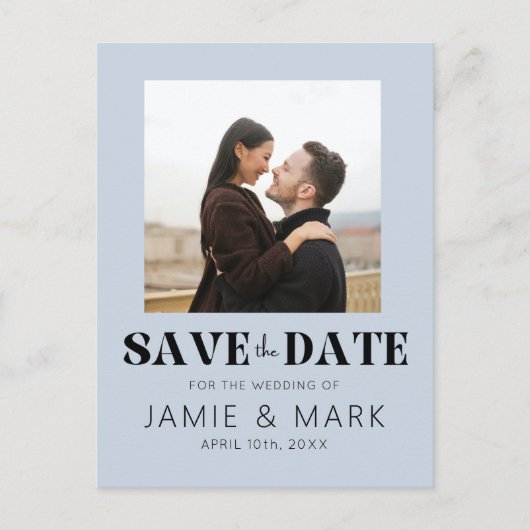 Modern Wedding sparen de Datum Kaart met Foto (Voorkant)