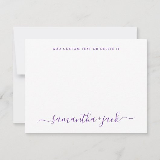 Modern Wedding Stylish Script Elegant Minimalist Notitiekaartje (Voorkant)