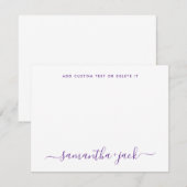 Modern Wedding Stylish Script Elegant Minimalist Notitiekaartje (Voorkant / Achterkant)