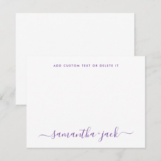 Modern Wedding Stylish Script Elegant Minimalist Notitiekaartje (Voorkant / Achterkant)