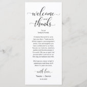 Modern Wedding Table Place Setting Thank You Card Programmakaart (Voorkant)