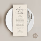 Modern Wedding Table Place Setting Thank You Card Programmakaart