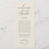 Modern Wedding Table Place Setting Thank You Card Programmakaart (Voorkant)
