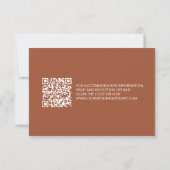 Modern wedding Terracotta QR Code reserved seats Kaart (Achterkant)