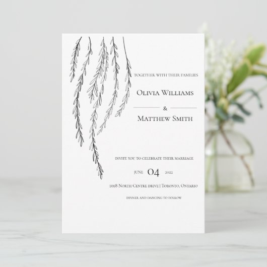  Modern Wedding Uitnodiging (Staand voorkant)